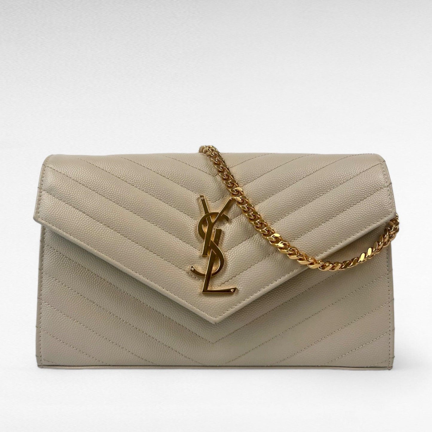 Saint Laurent (YSL) Cassandre Chain Wallet - The Dream Bag Co